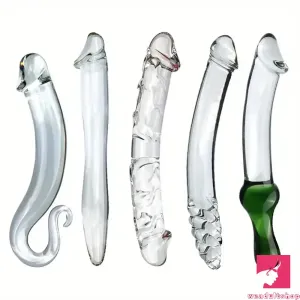 6.49in 8.26in Glass Dual Heads Dildo For Anal Vaginal Orgasm
