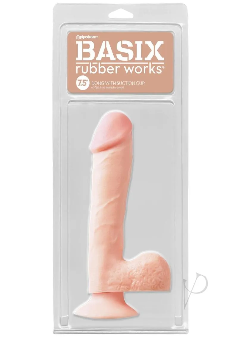 Basix 7.5 Dong Thick W/suction Flesh