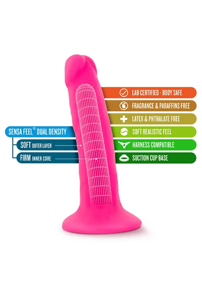 Blush Neo Neon Pink 6 Inch Dual Density Cock