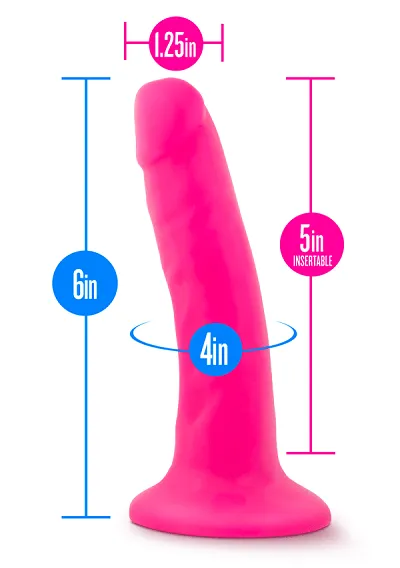 Blush Neo Neon Pink 6 Inch Dual Density Cock