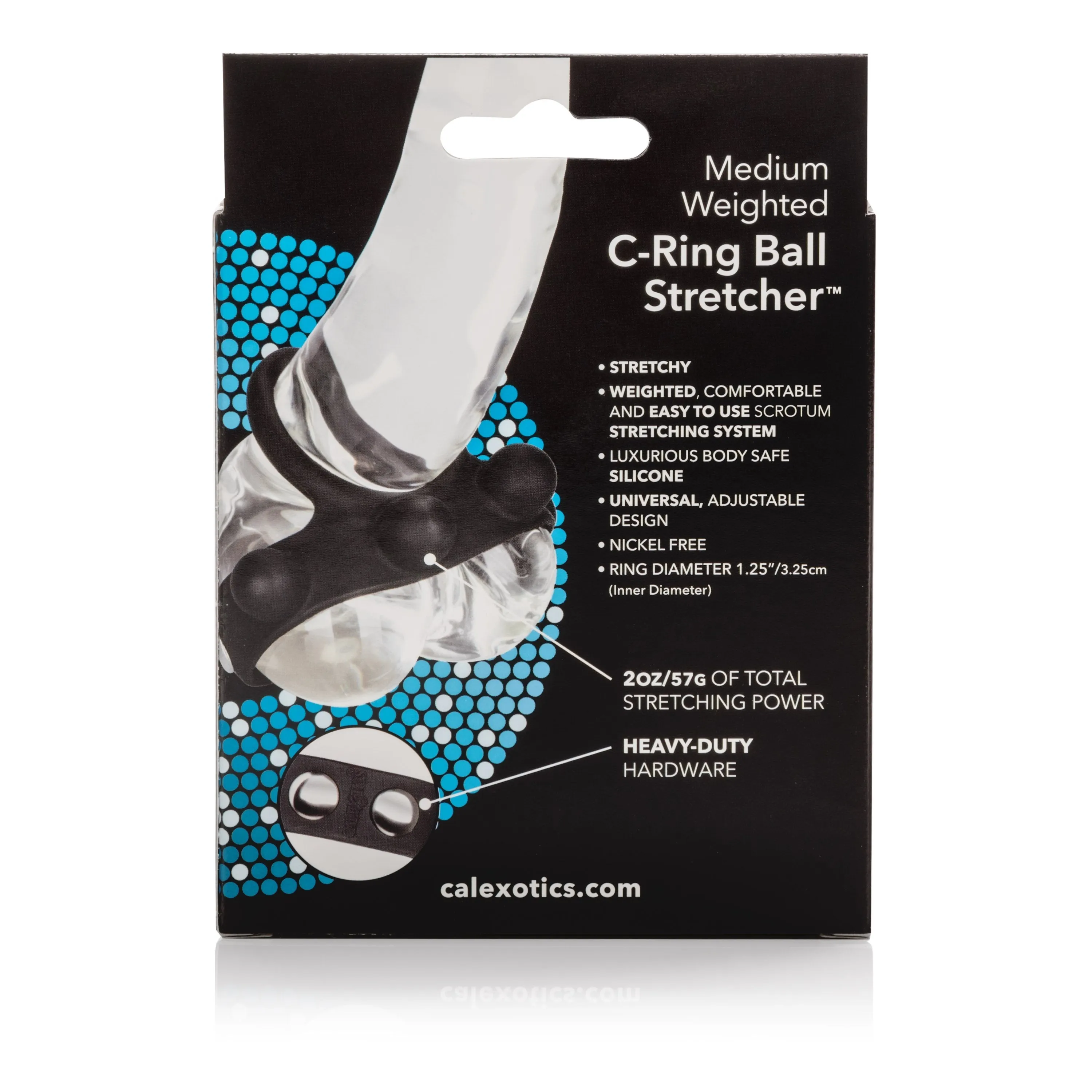 California Exotics - Medium Weighted C Ring Ball Stretcher Cock Ring (Black)
