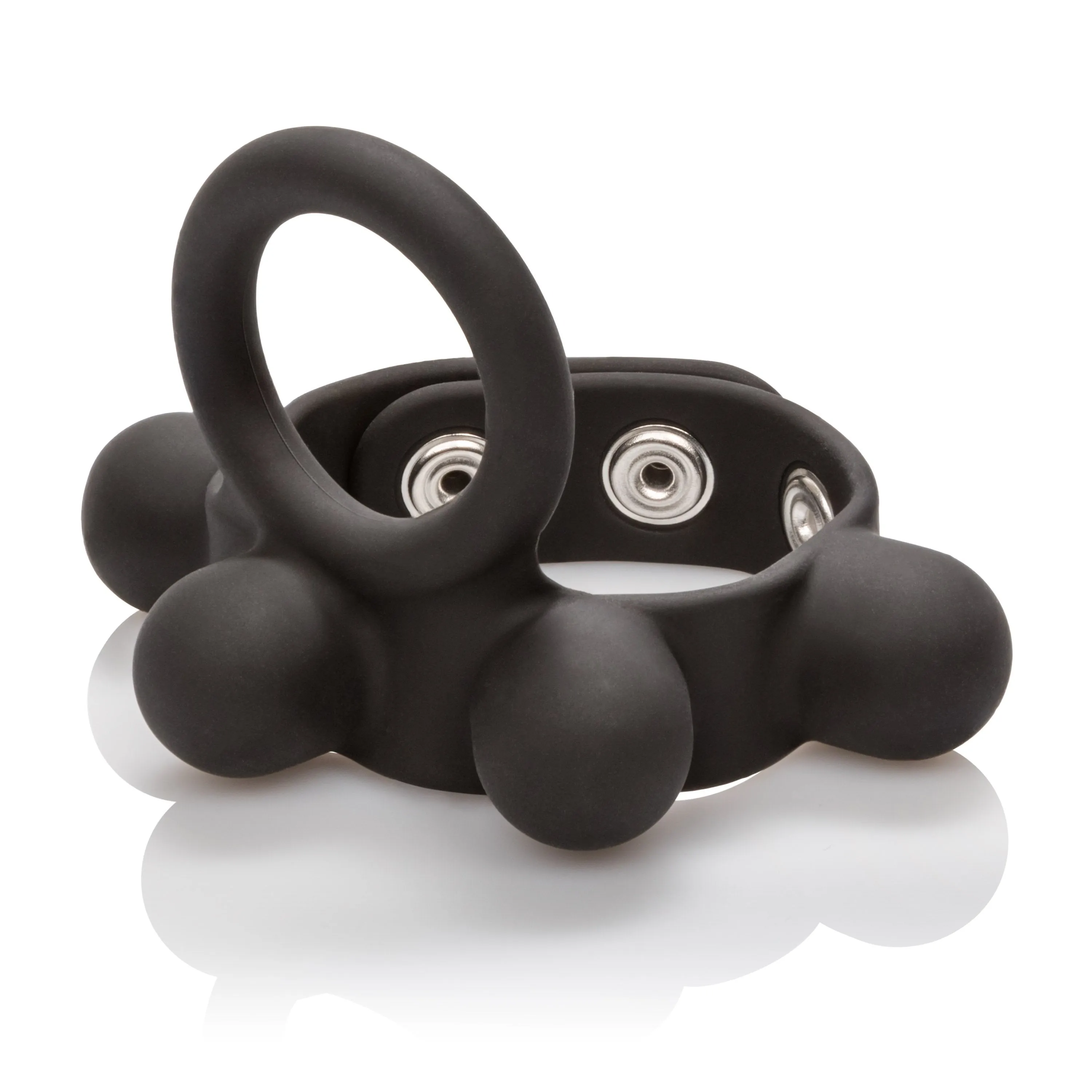 California Exotics - Medium Weighted C Ring Ball Stretcher Cock Ring (Black)