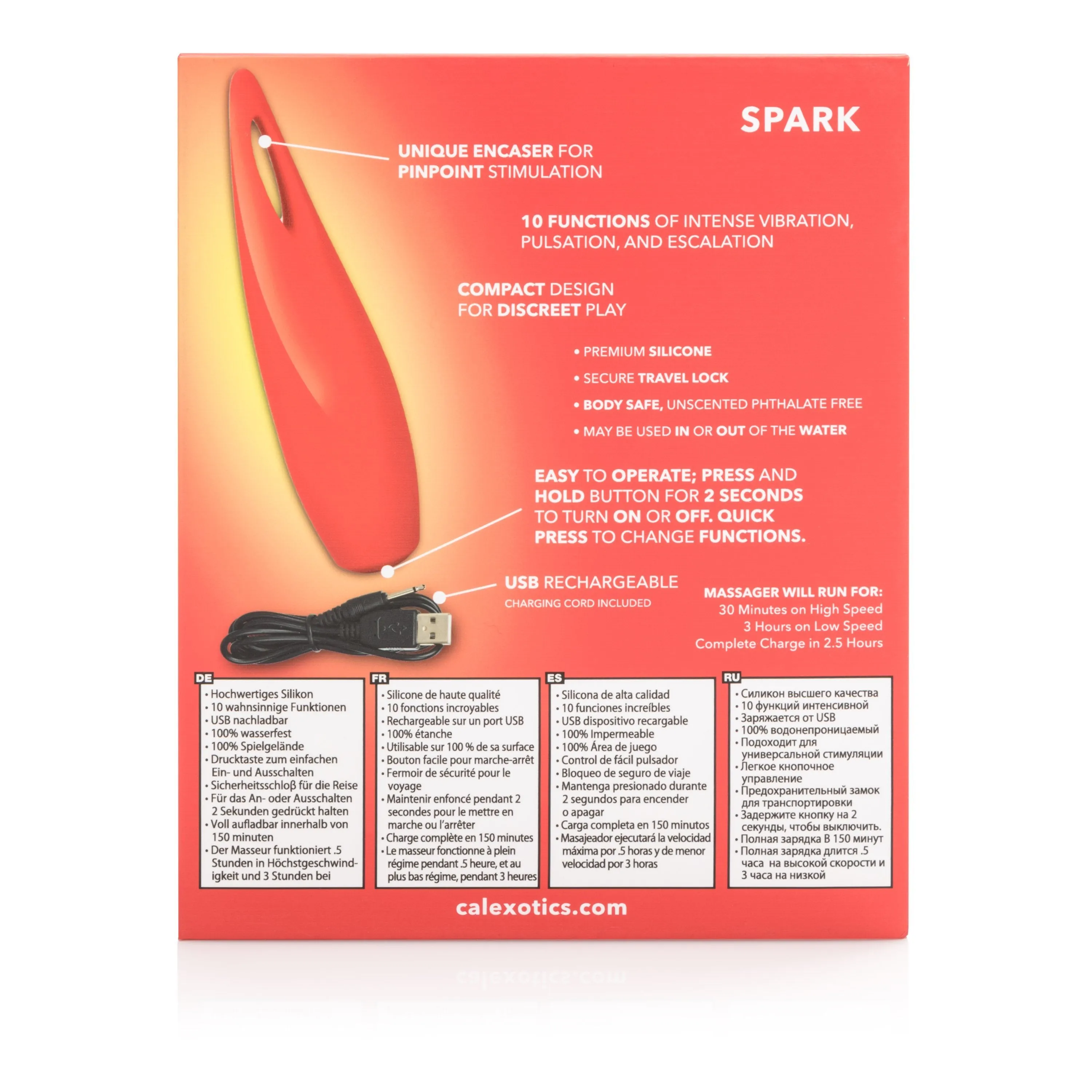 California Exotics - Red Hot Spark Rechargeable Clit Massager (Red)