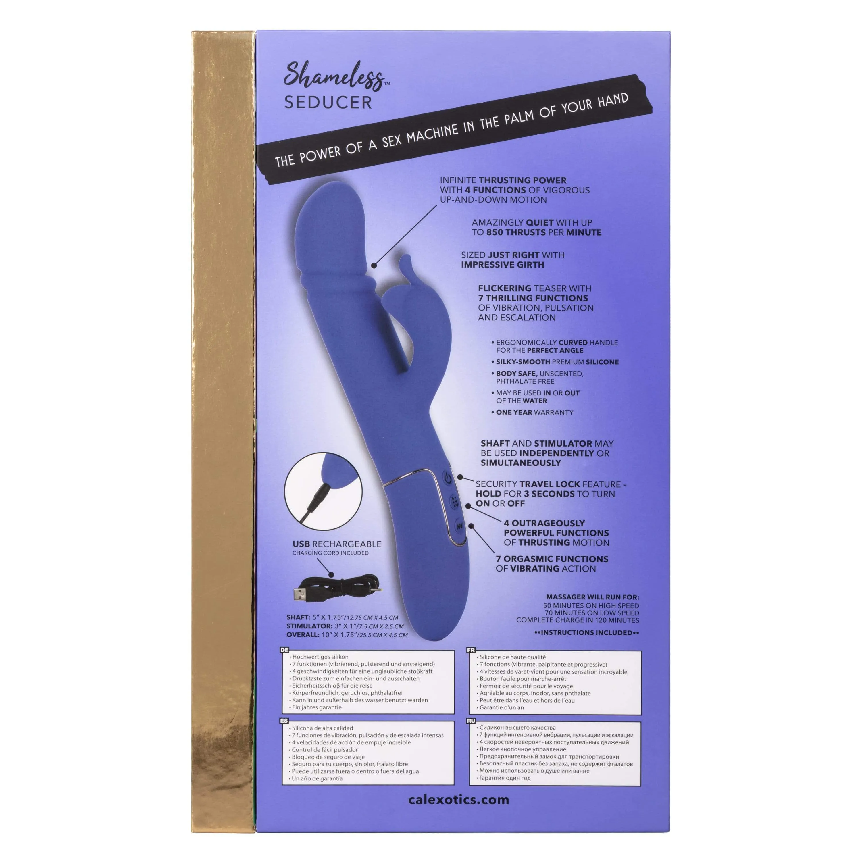 California Exotics - Shameless Seducer Rabbit Vibrator (Purple)