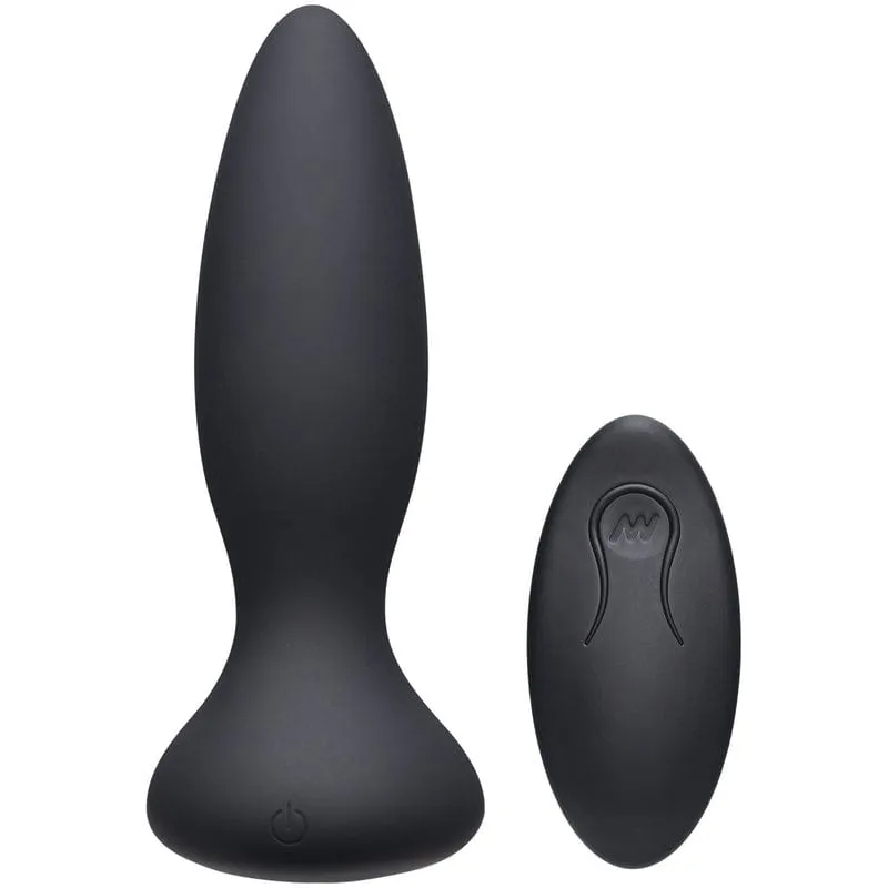 Doc Johnson A-Play Adventurous Thrust Silicone Black Anal Plug with Remote