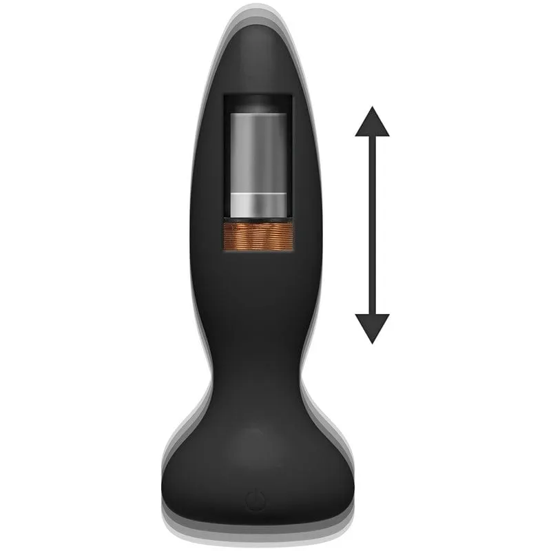 Doc Johnson A-Play Adventurous Thrust Silicone Black Anal Plug with Remote