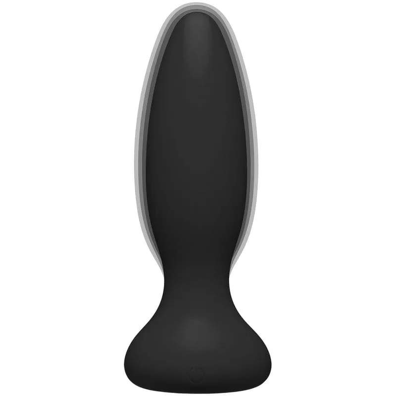 Doc Johnson A-Play Adventurous Vibrating Silicone Black Anal Plug with Remote