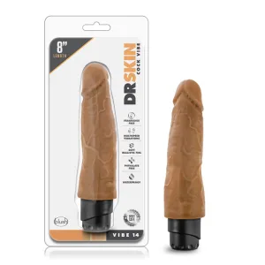 Dr. Skin Vibe 14 Realistic 8 in. Vibrating Dildo Tan
