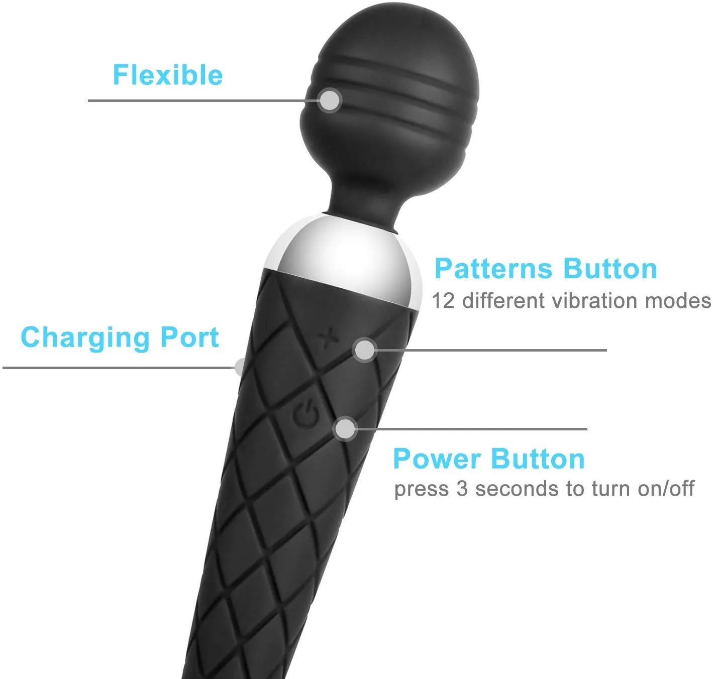 Electric Wand Massager Vibrator For Women Adult Toy
