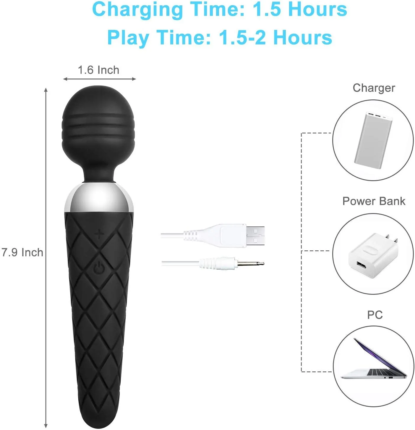 Electric Wand Massager Vibrator For Women Adult Toy
