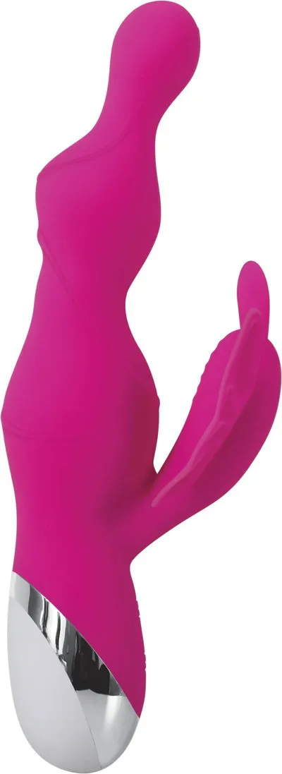 Evolved Flutterfly Rechargeable G Spot Rabbit Vibrator Pink Sex Toy
