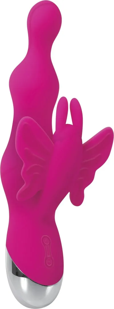 Evolved Flutterfly Rechargeable G Spot Rabbit Vibrator Pink Sex Toy