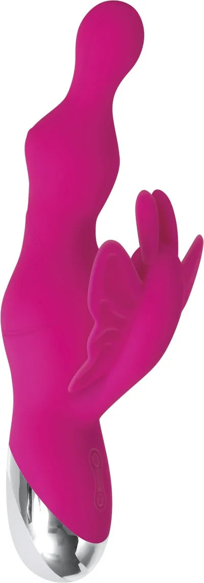 Evolved Flutterfly Rechargeable G Spot Rabbit Vibrator Pink Sex Toy