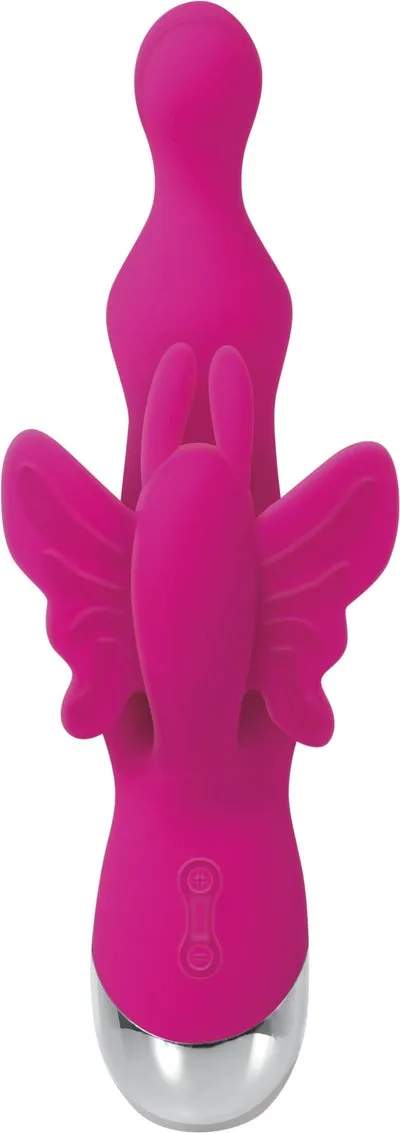 Evolved Flutterfly Rechargeable G Spot Rabbit Vibrator Pink Sex Toy