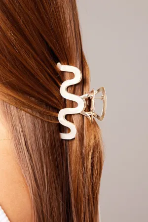 Gold Waved Hair Claw Clip