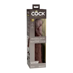 King Cock Elite 11 in. Dual Density Silicone Cock Realistic Dildo With Suction Cup Brown