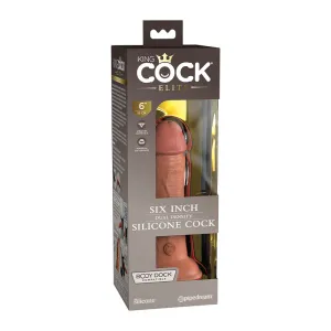 King Cock Elite 6 in. Dual Density Silicone Cock Realistic Dildo With Suction Cup Tan