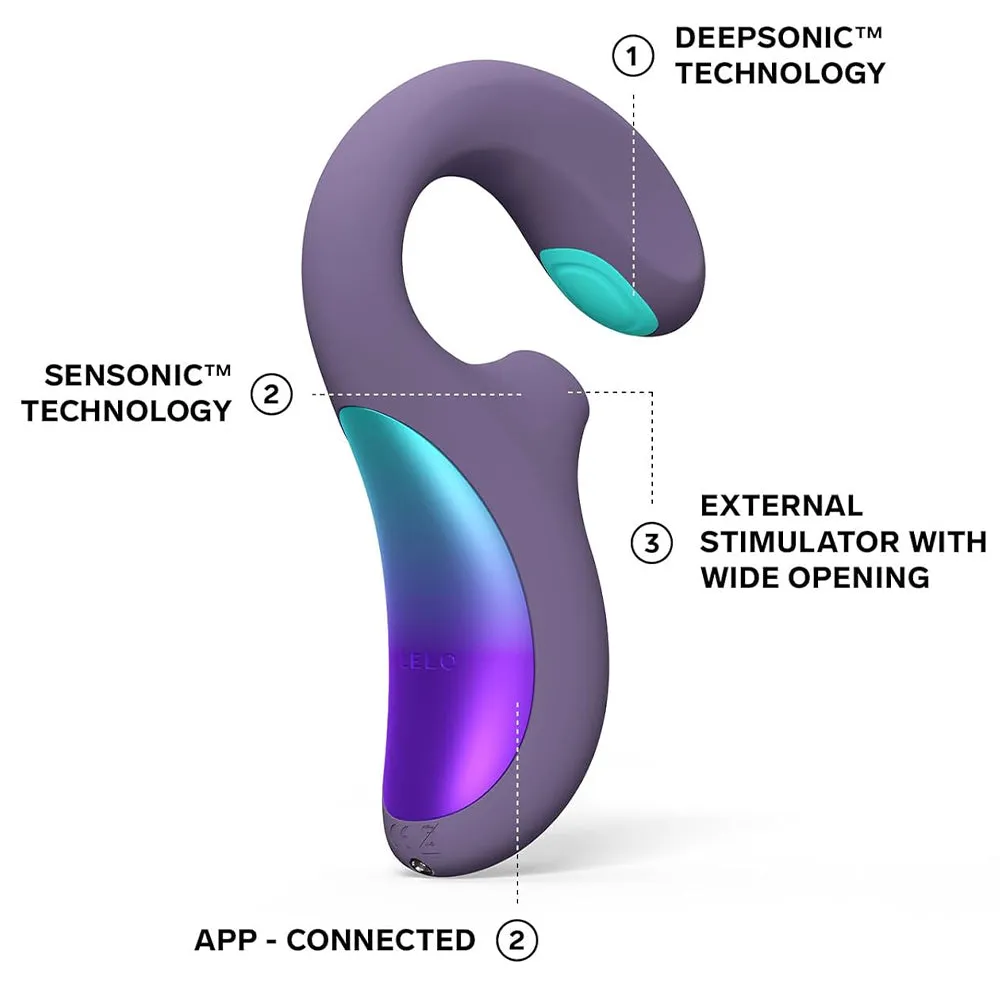 Lelo Enigma Double Sonic Triple Clitoral Stimulator APP Vibrator Purple