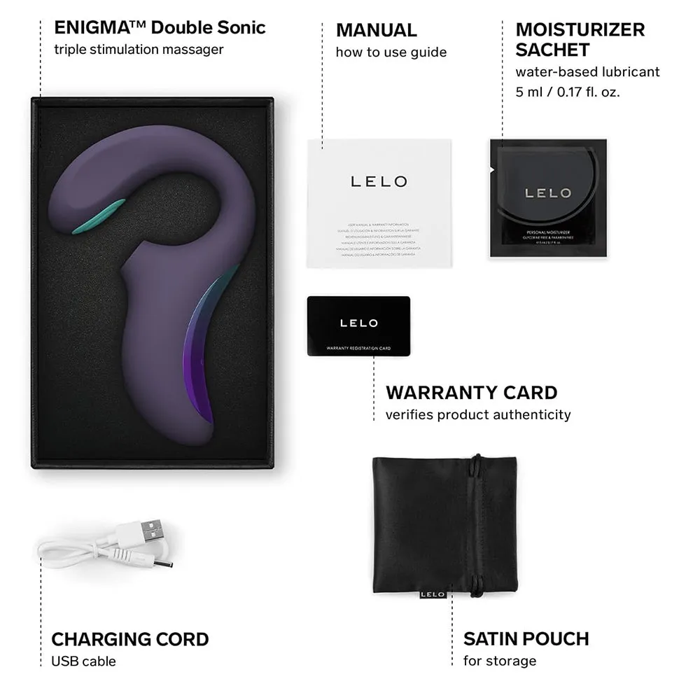 Lelo Enigma Double Sonic Triple Clitoral Stimulator APP Vibrator Purple