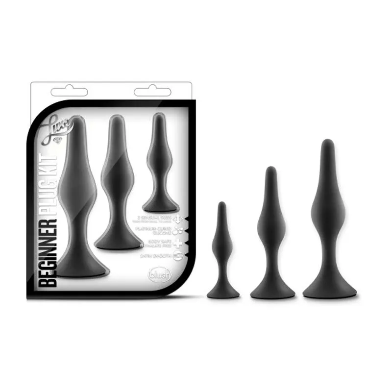 Luxe 3-Piece Silicone Beginner Plug Kit Black