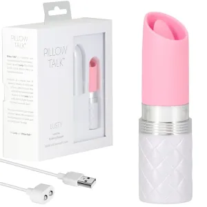 Pillow Talk LUSTY Luxurious Tongue Flickering Vibrator Lipstick Pink