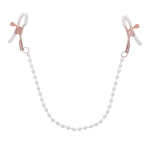Sex & Mischief Peaches n Creame Pearl Nipple Clamps by Sportsheets