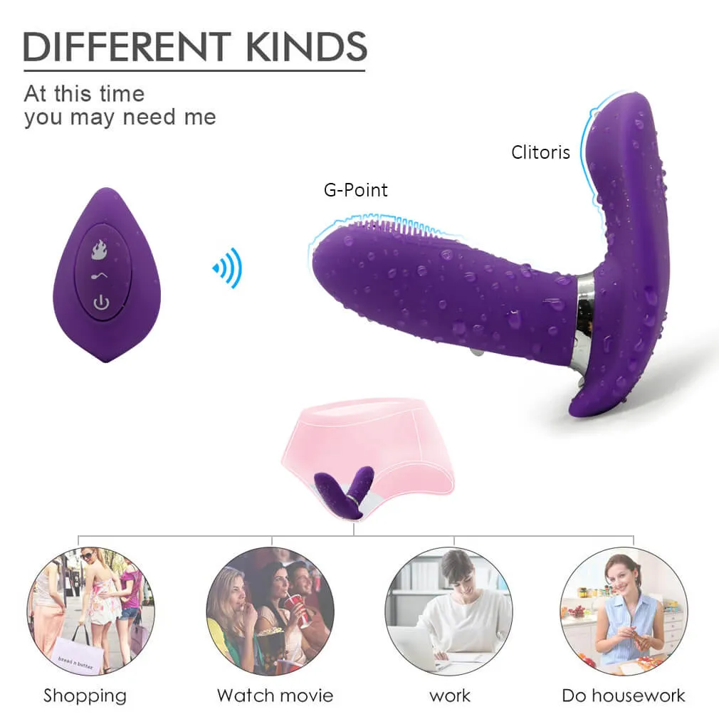 Strong Vibration Heating Dual Motors Vibrator Wearable Waterproof Toy