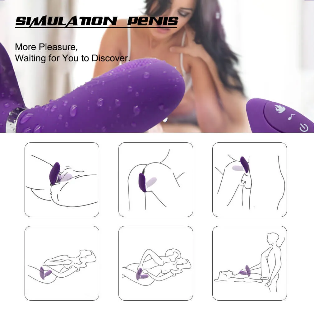 Strong Vibration Heating Dual Motors Vibrator Wearable Waterproof Toy