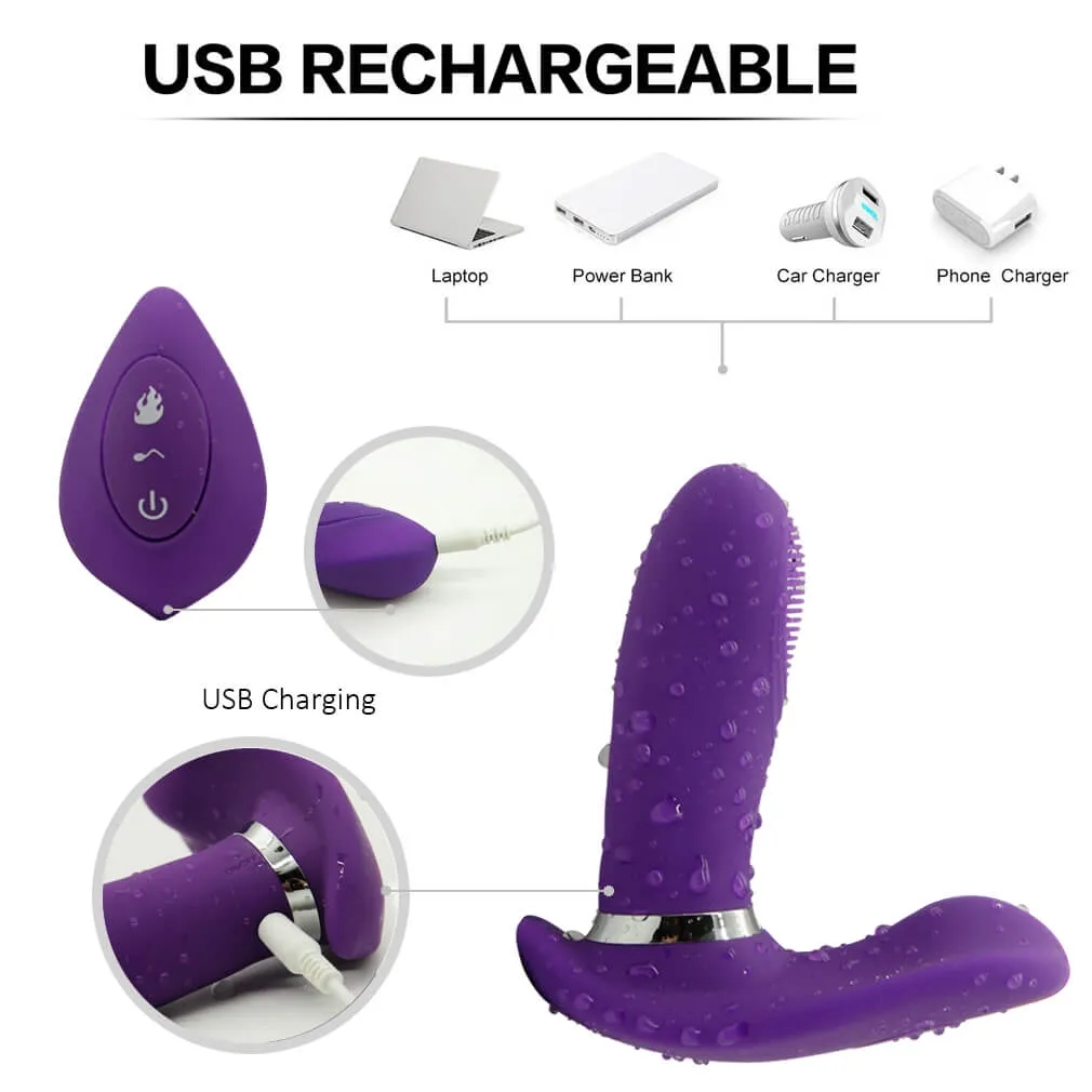 Strong Vibration Heating Dual Motors Vibrator Wearable Waterproof Toy
