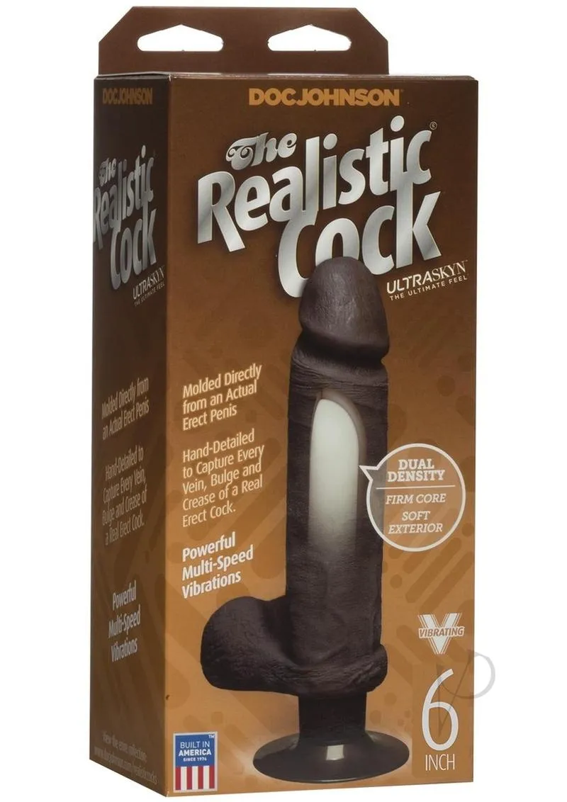 The Vibro Realistic Cock 6 Black