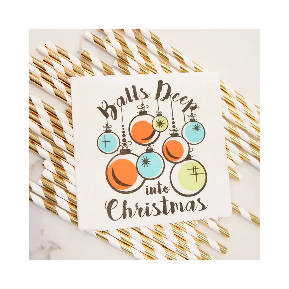 Twisted Wares Balls Deep Into Christmas Napkins 20-pack